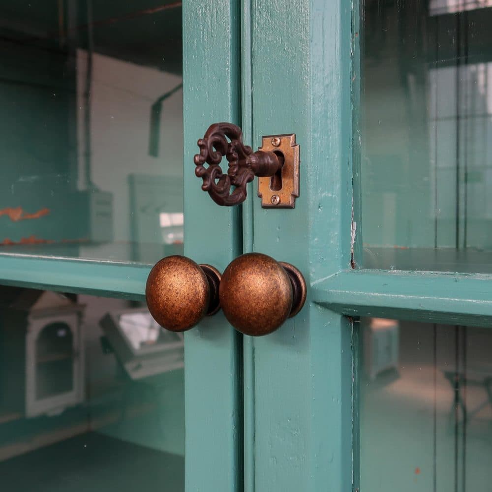 Brocante turquoise winkelkast - Afbeelding 9