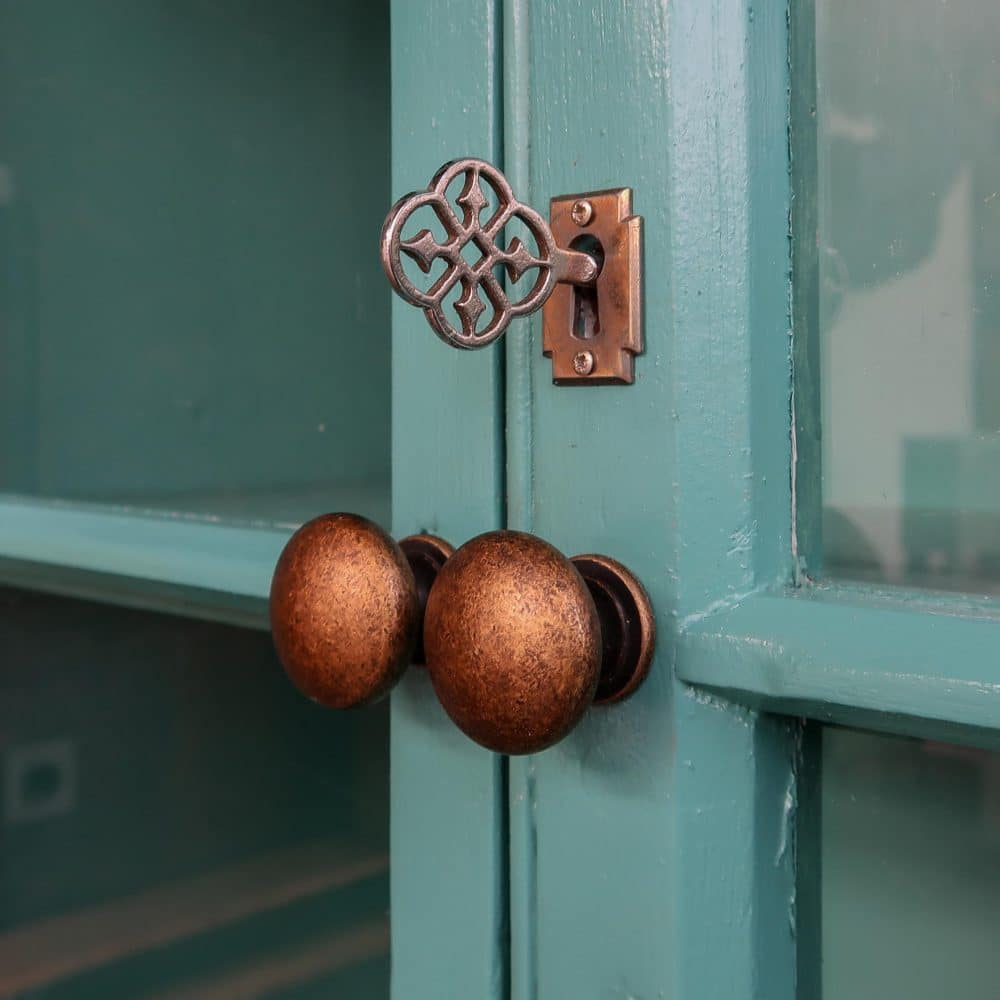 Brocante turquoise winkelkast - Afbeelding 10