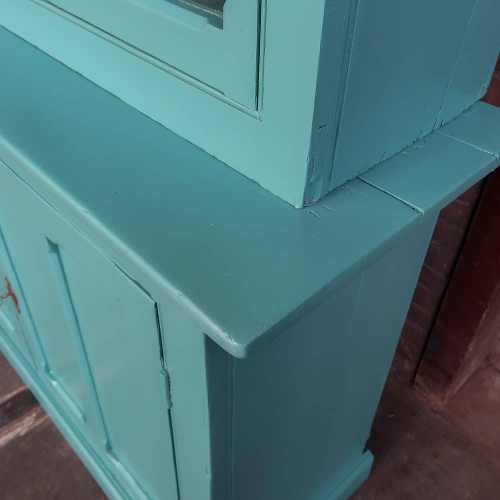 Brocante turquoise winkelkast - Afbeelding 11