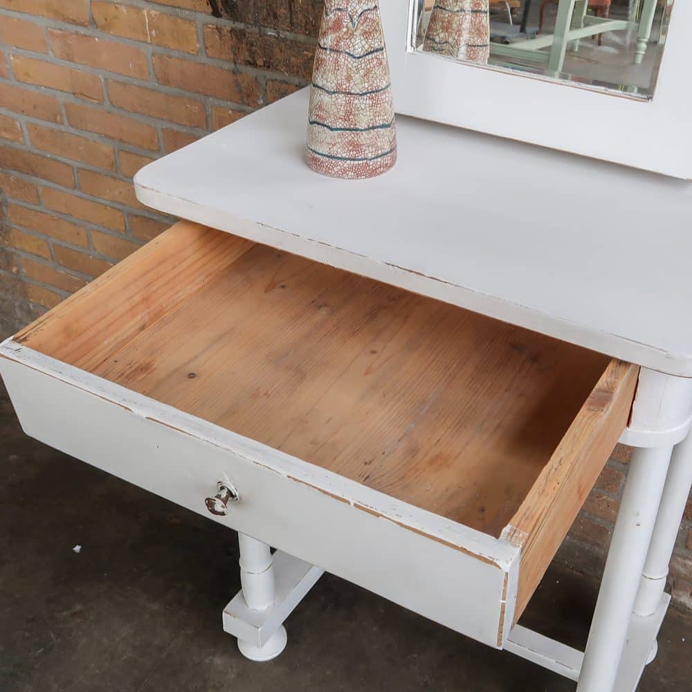Brocante kaptafel met lade - Afbeelding 6