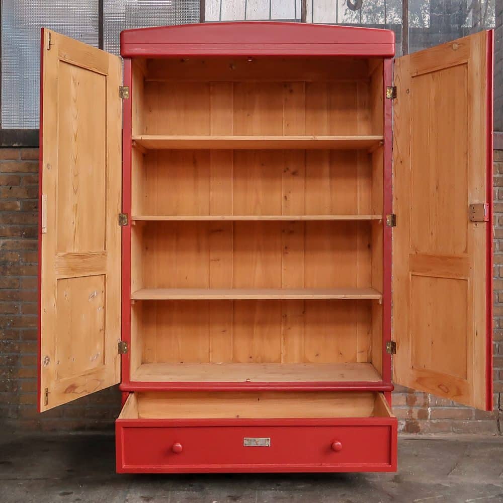 Brocante rode linnenkast – Bild 3