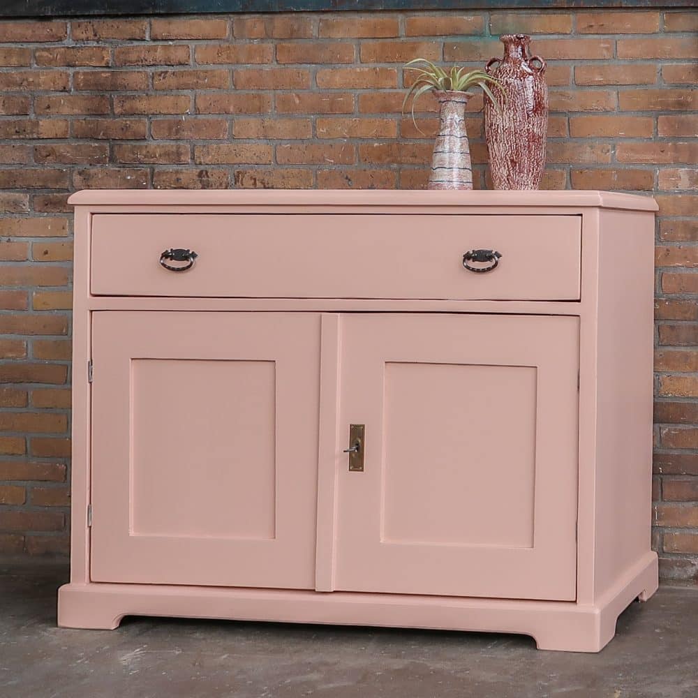 Brocante roze dressoir - Afbeelding 2