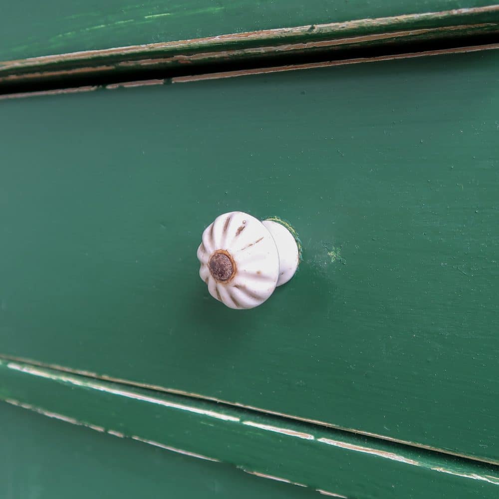 Brocante groene buffetkast - Afbeelding 10