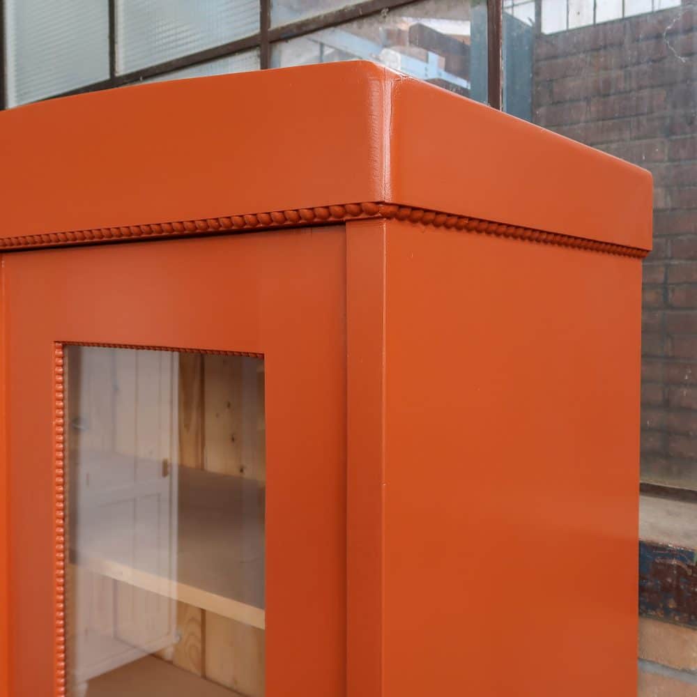Brocante oranje vitrinekast - Afbeelding 5