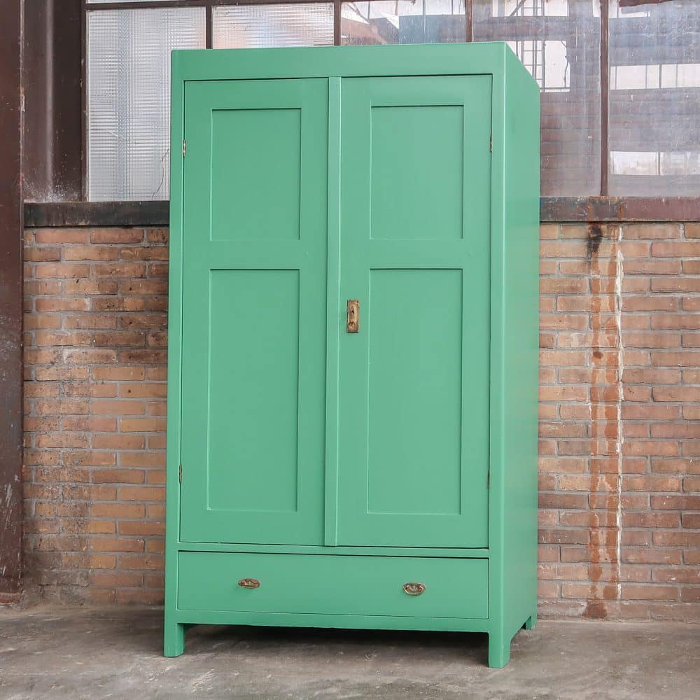 Brocante groene linnenkast – Bild 2