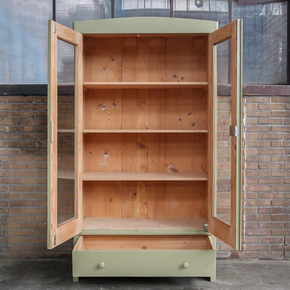 Groene vitrinekast - Afbeelding 3