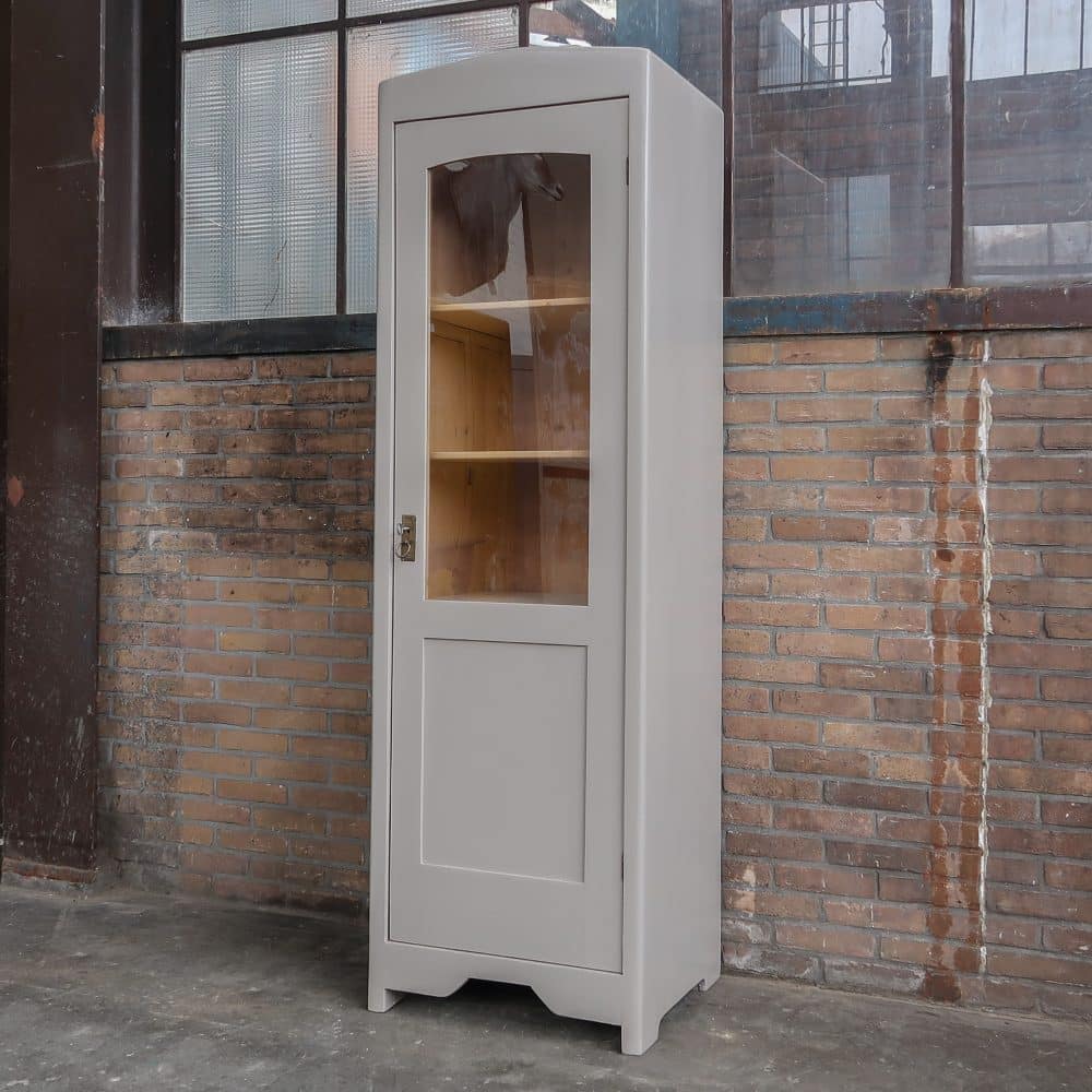 Eendeurs taupe vitrinekast - Afbeelding 2