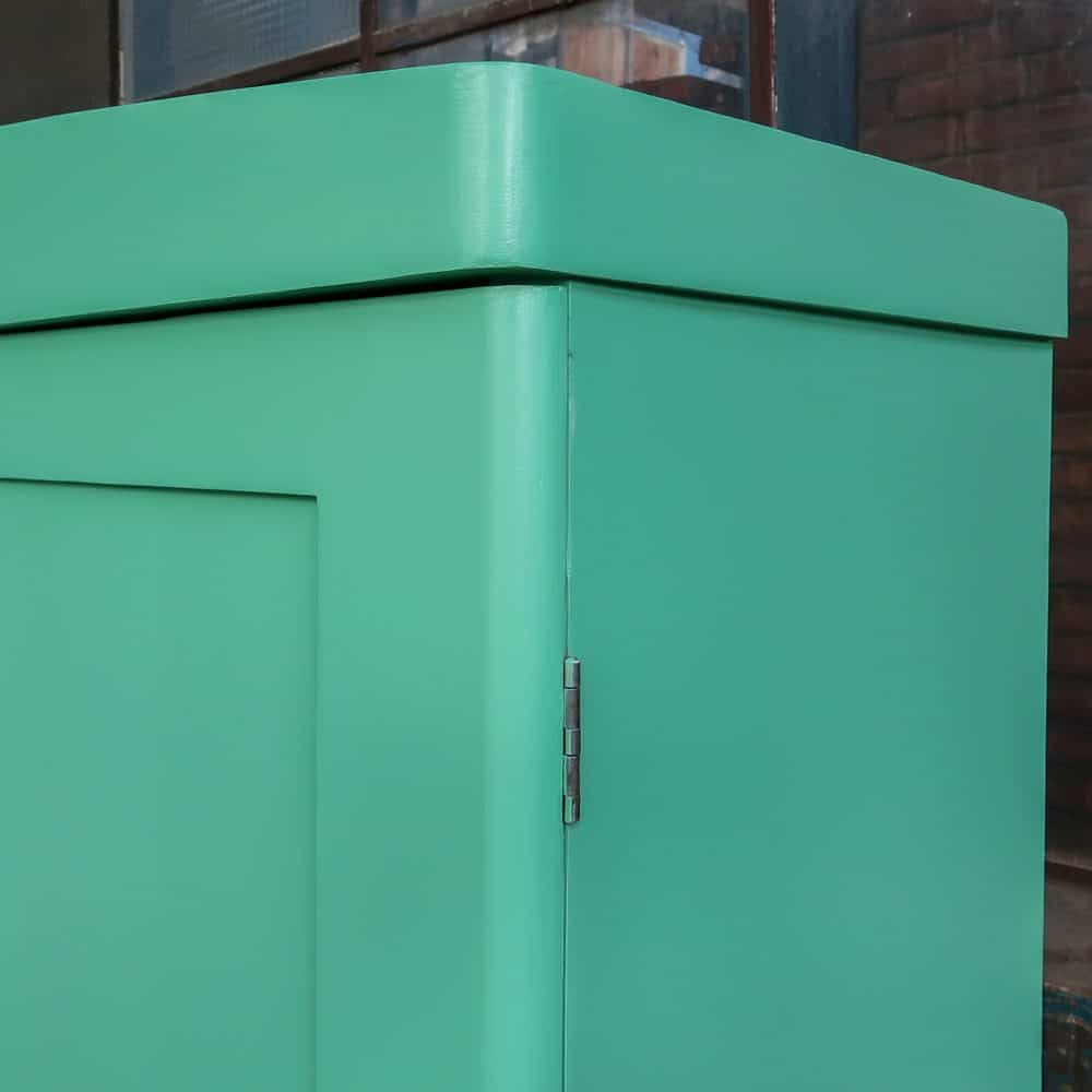 Brocante groene linnenkast - Afbeelding 5