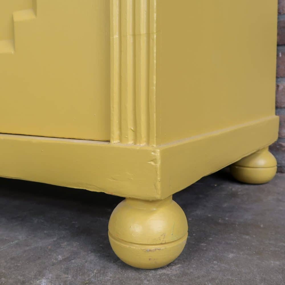 Brocante gele vitrinekast - Afbeelding 8