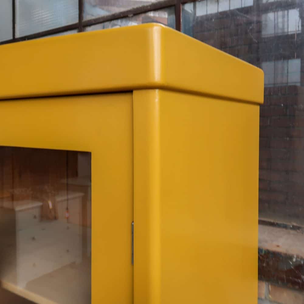 Brocante gele vitrinekast - Afbeelding 5
