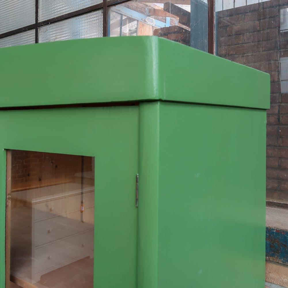 Brocante groene vitrinekast - Afbeelding 5