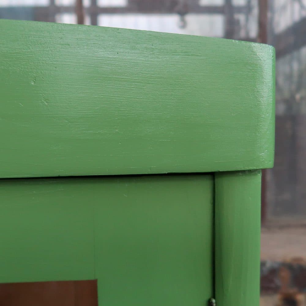 Brocante groene vitrinekast - Afbeelding 6