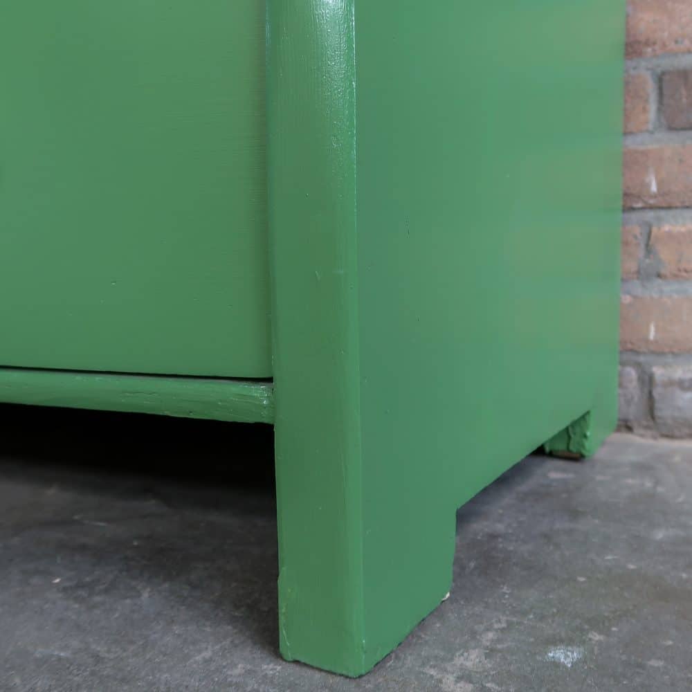 Brocante groene vitrinekast - Afbeelding 9