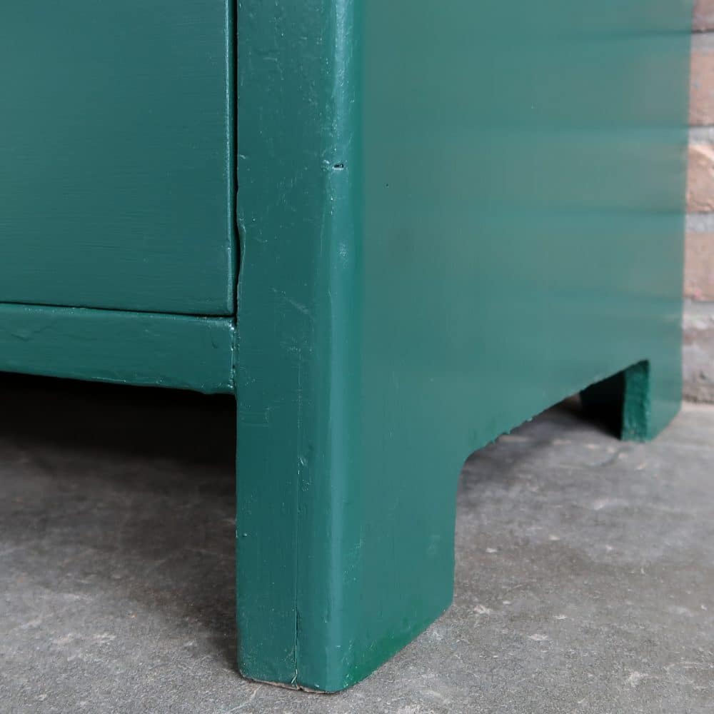 Brocante groene linnenkast - Afbeelding 9