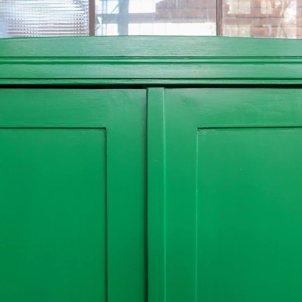 Brocante groene linnenkast - Afbeelding 4