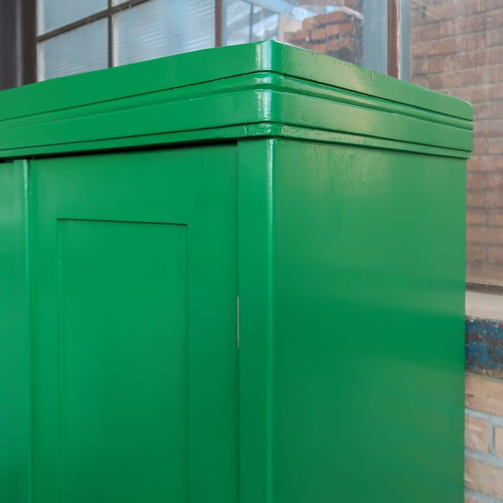 Brocante groene linnenkast - Afbeelding 5