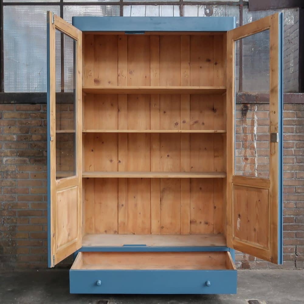 Blauwe vitrinekast - Afbeelding 3