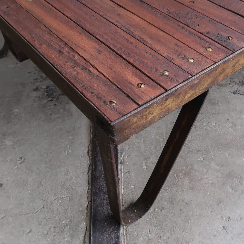 Industriële kar - salontafel - Afbeelding 3