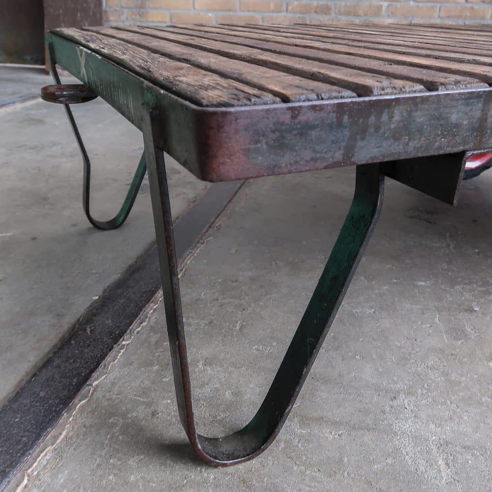 Industriële kar - salontafel - Afbeelding 4