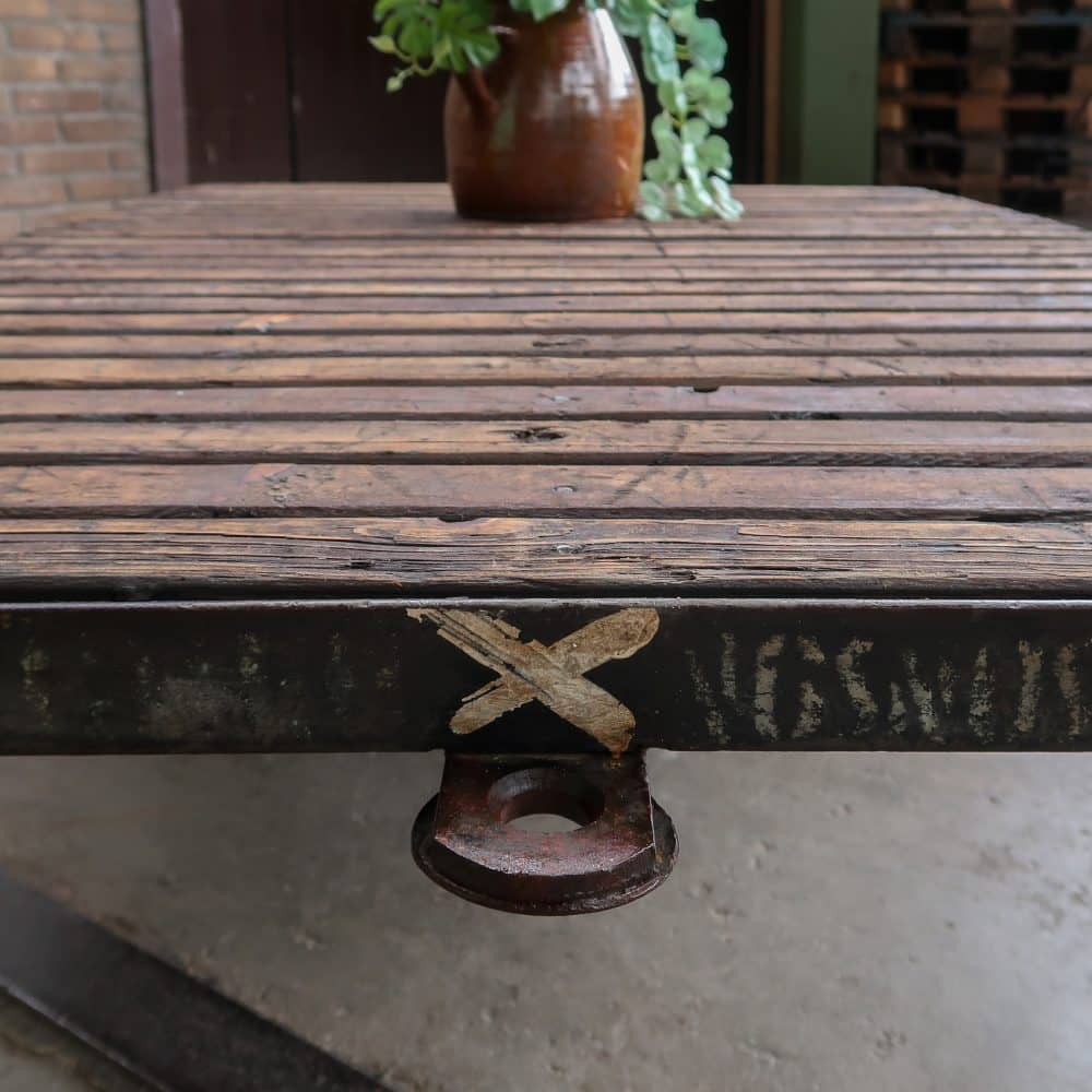 Industriële kar - salontafel - Afbeelding 5