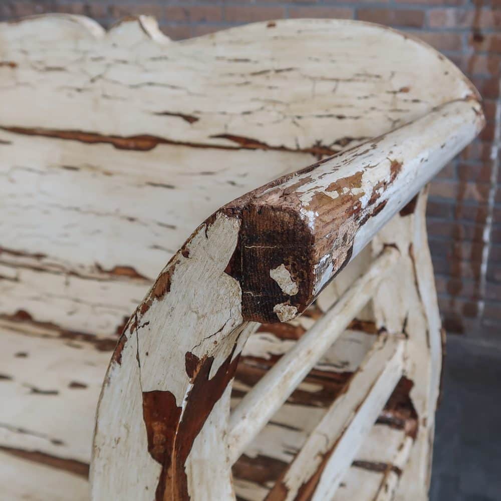 Brocante houten bank - Afbeelding 4