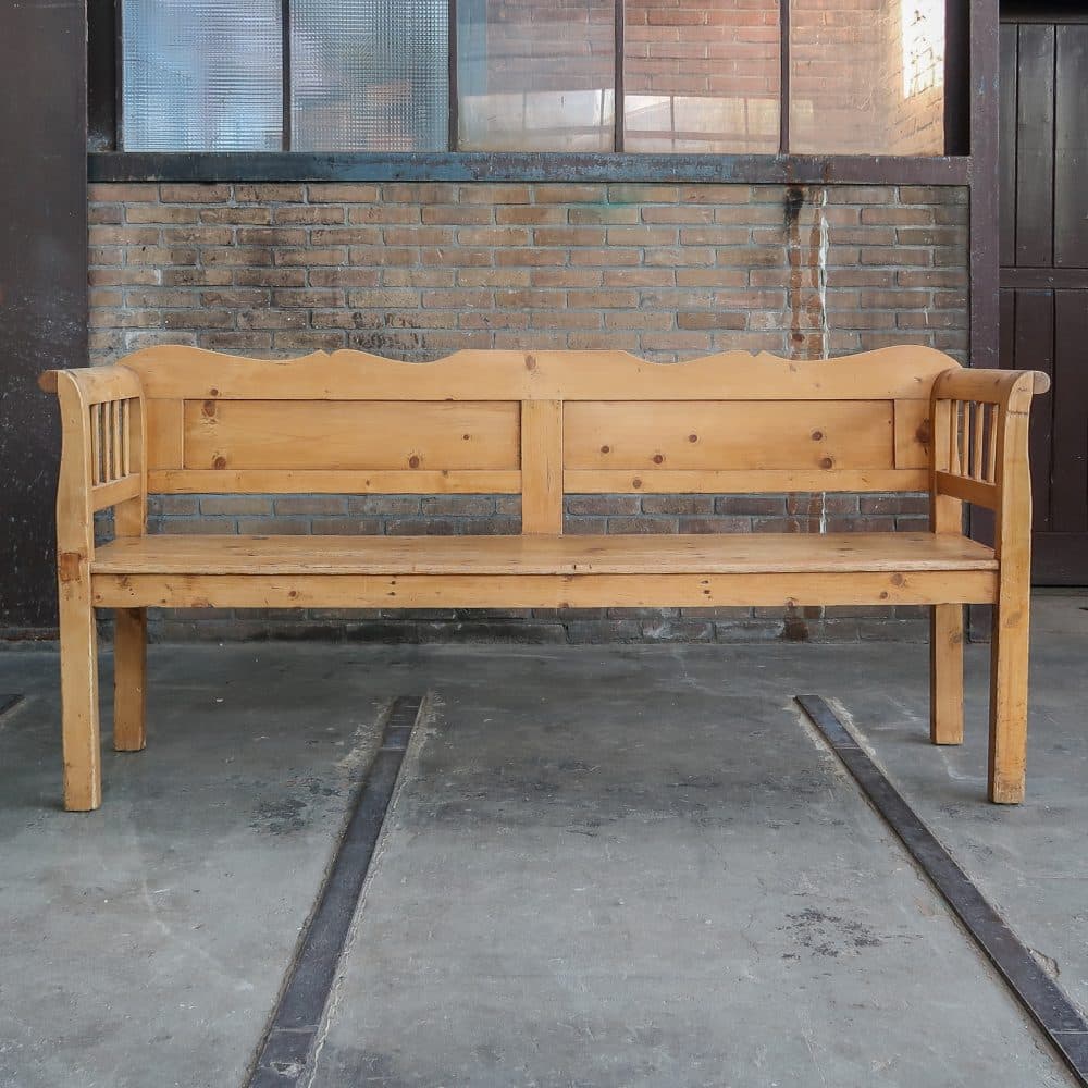 Brocante houten bank - Afbeelding 3