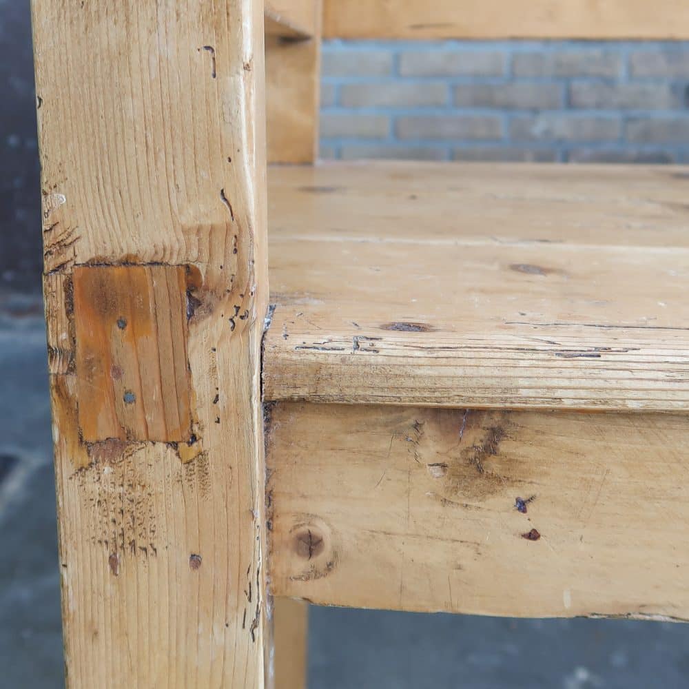 Brocante houten bank - Afbeelding 6