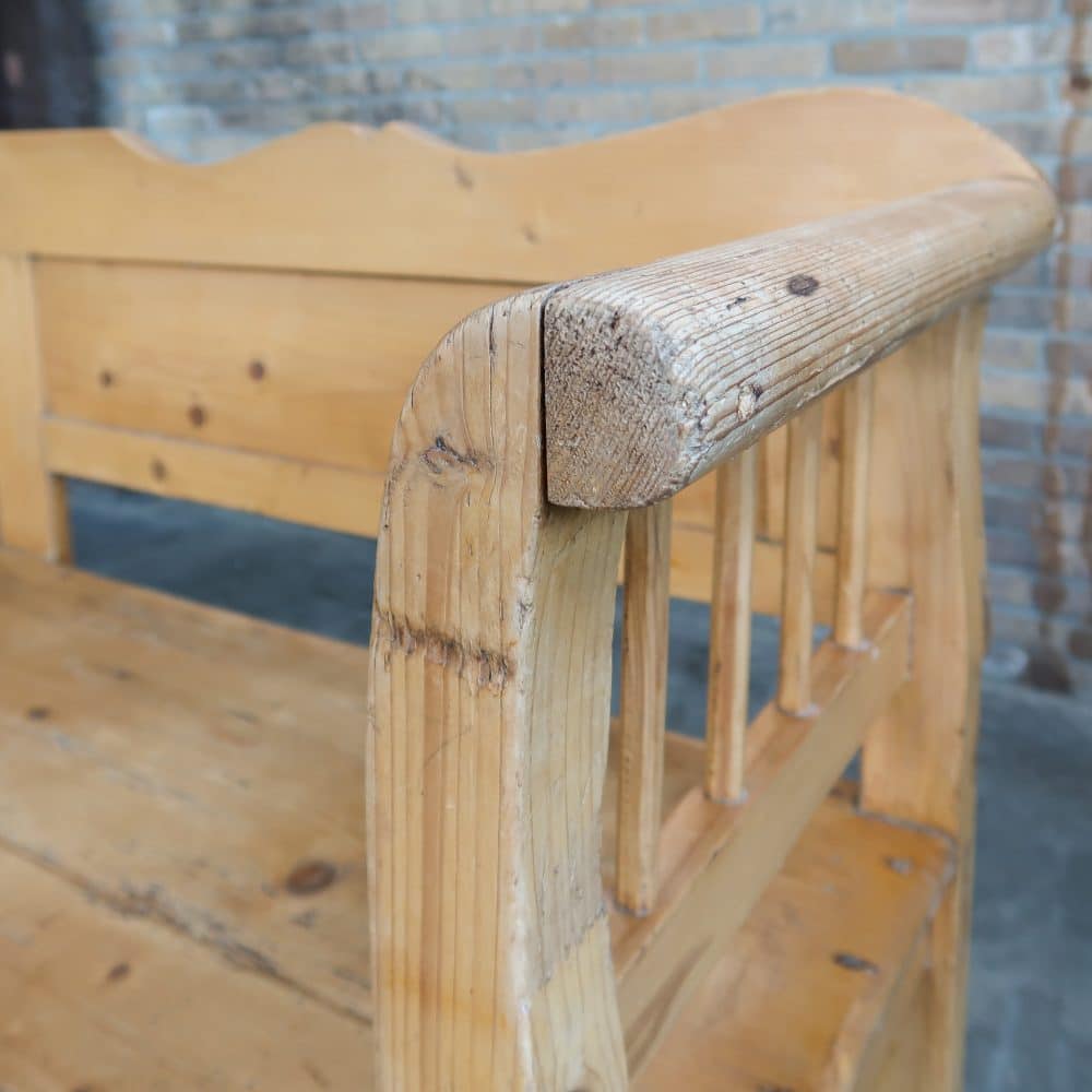Brocante houten bank - Afbeelding 5