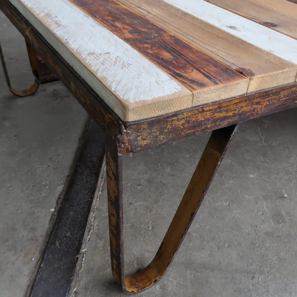 Industriële kar - salontafel - Afbeelding 5