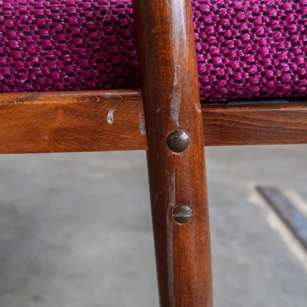 Paars vintage fauteuil - Afbeelding 5