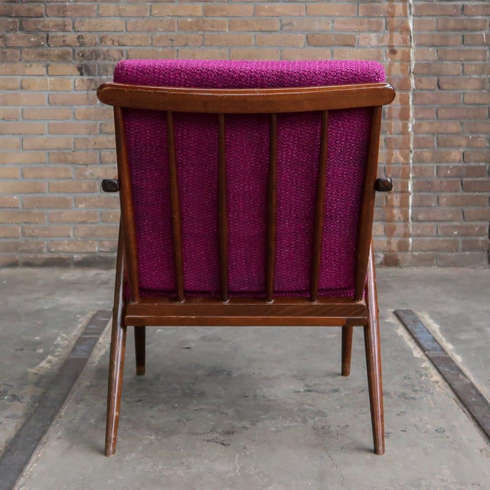 Paars vintage fauteuil - Afbeelding 4