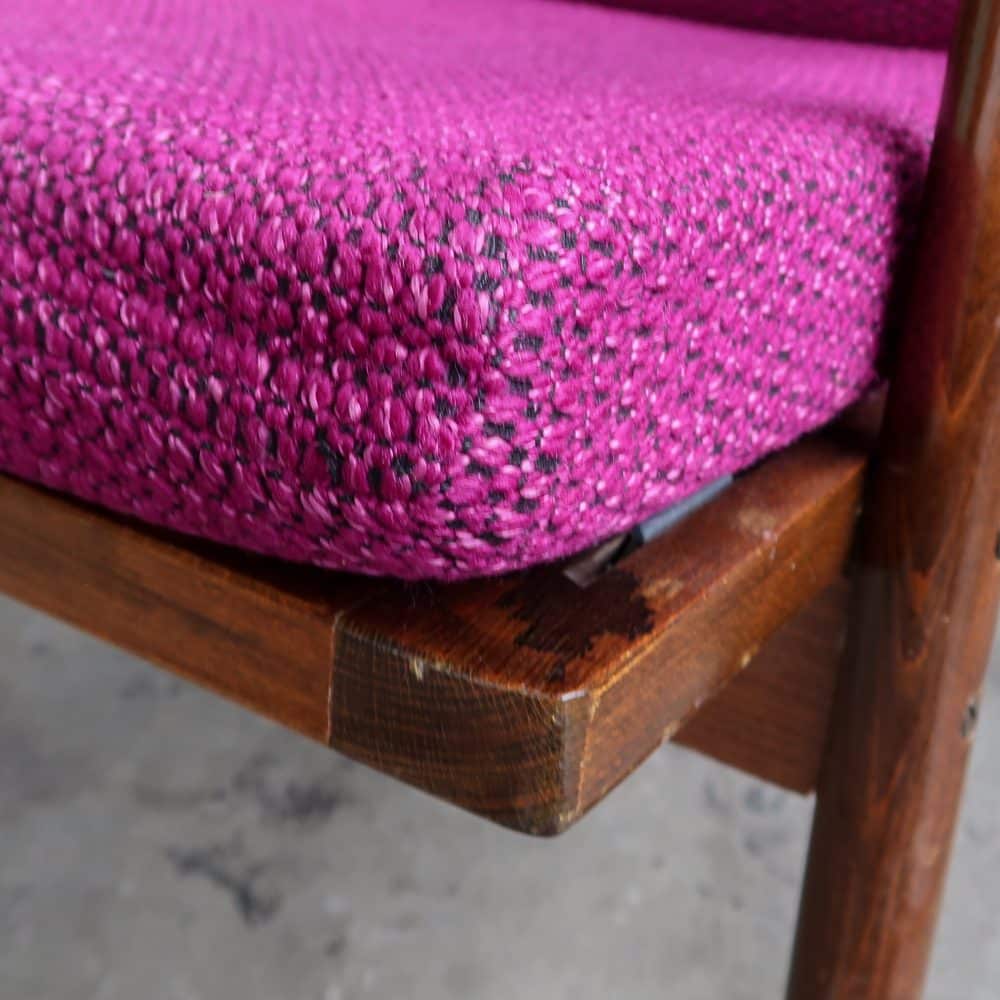 Paars vintage fauteuil - Afbeelding 9