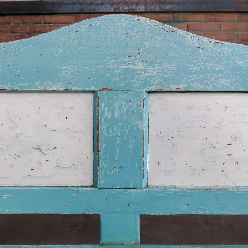 Brocante blauwe bank - Afbeelding 4
