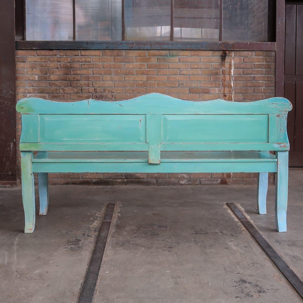 Brocante blauwe bank - Afbeelding 10