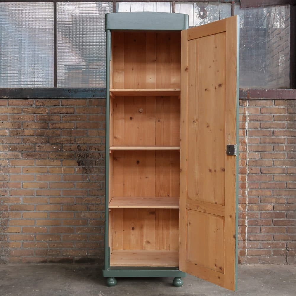 Grijsgroene eendeurs linnenkast - Afbeelding 3