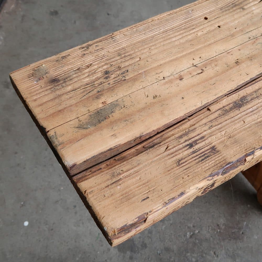 Brocante houten bank - Afbeelding 2