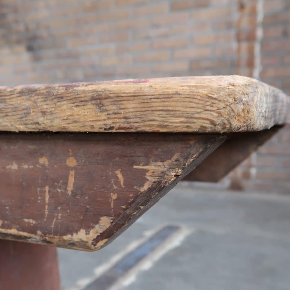 Brocante houten bankje - Afbeelding 6