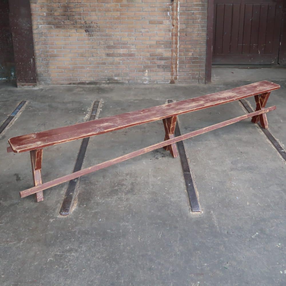 Brocante houten bank - Afbeelding 2