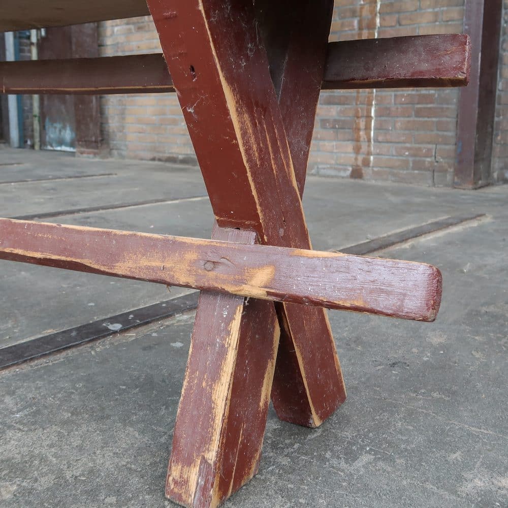 Brocante houten bank - Afbeelding 6
