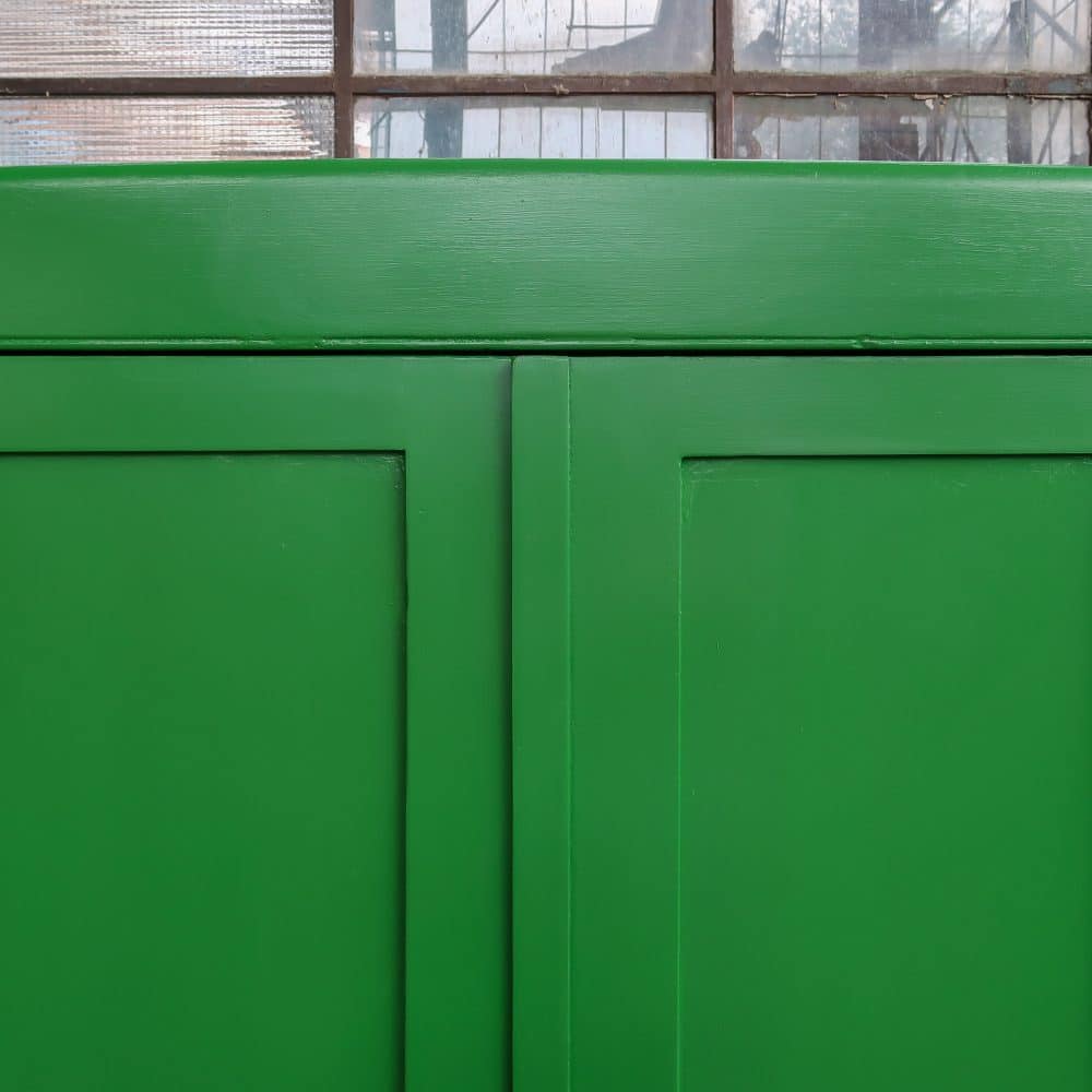 Brocante groene linnenkast - Afbeelding 4