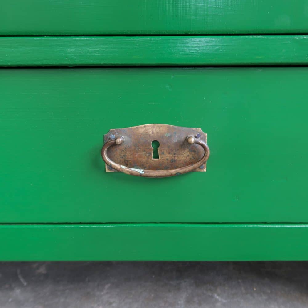 Brocante groene linnenkast - Afbeelding 7
