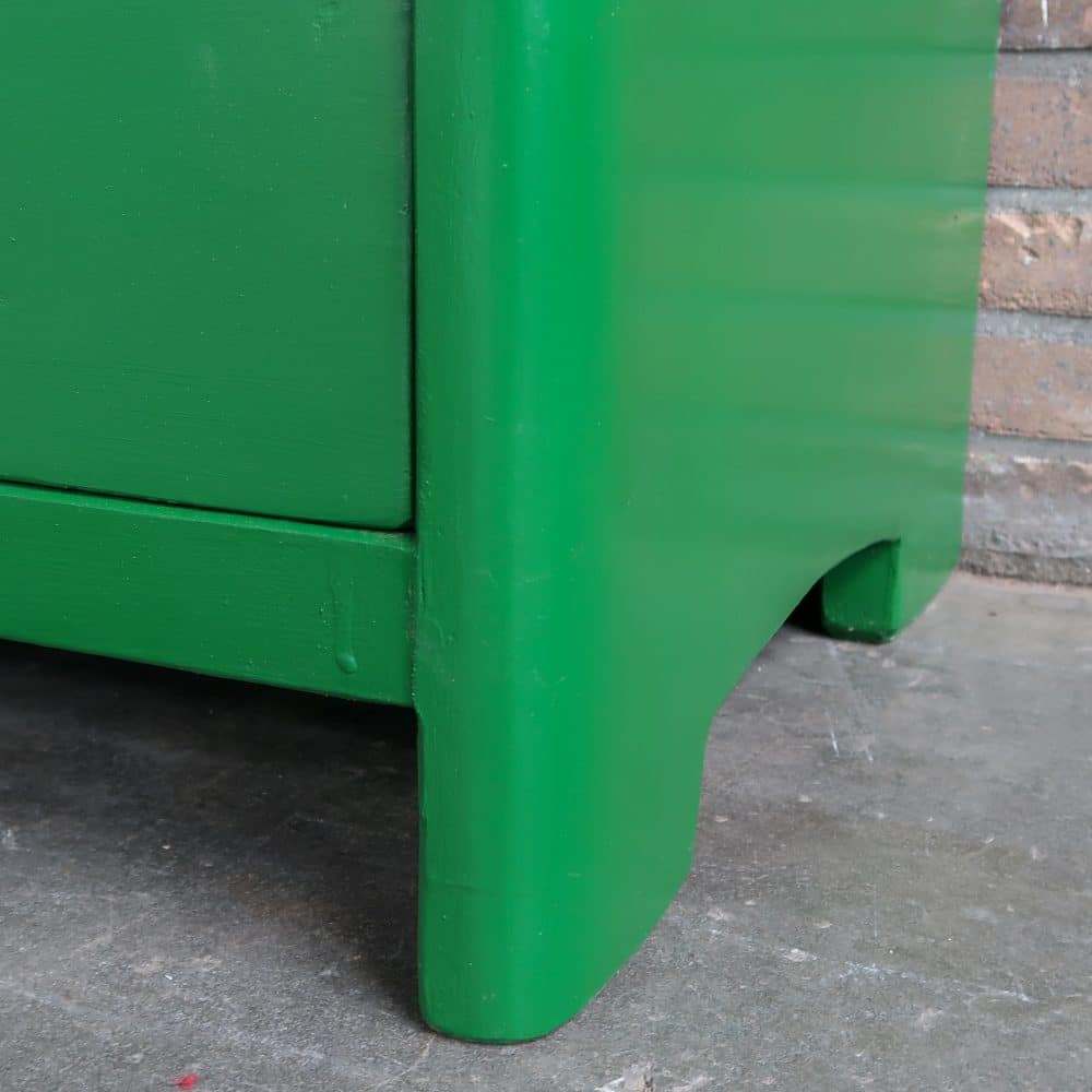 Brocante groene linnenkast - Afbeelding 8