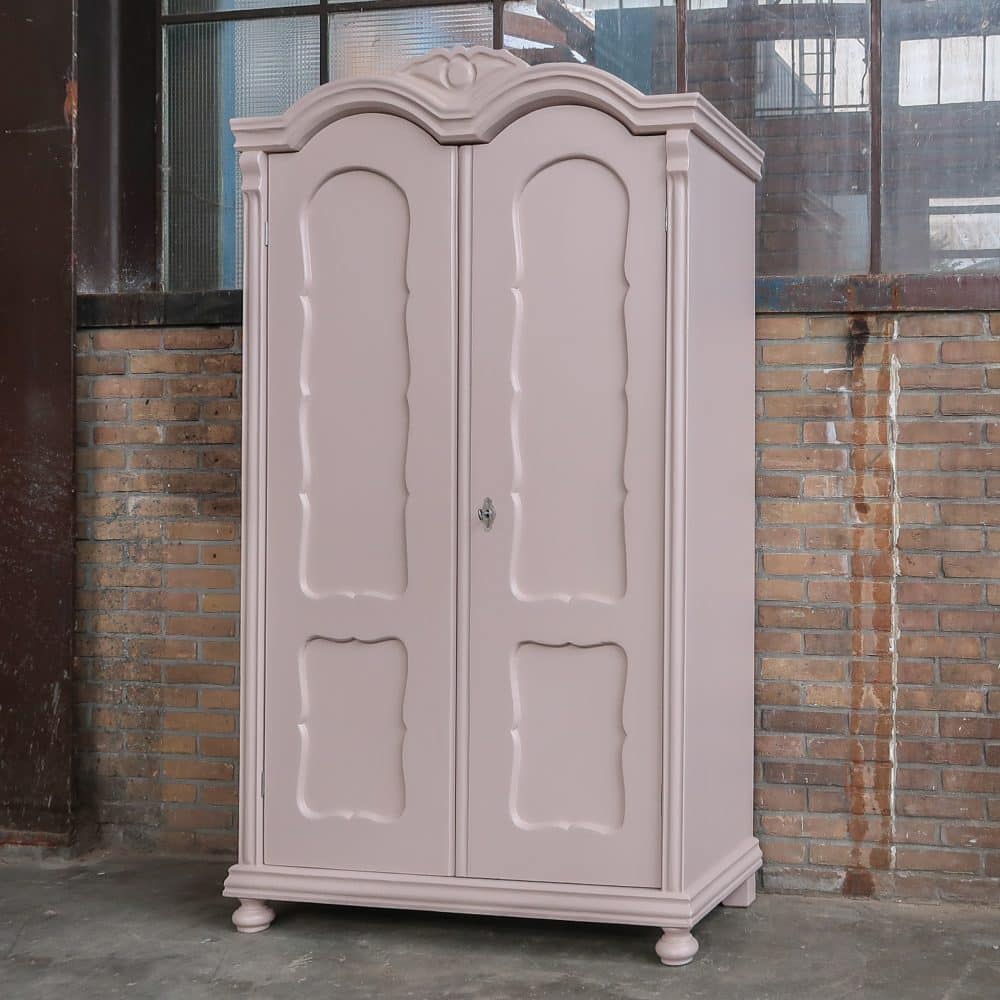 Brocante bleek roze linnenkast - Afbeelding 2