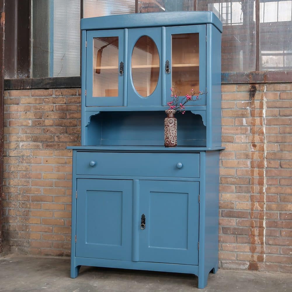 Blauwe brocante buffetkast - Afbeelding 2