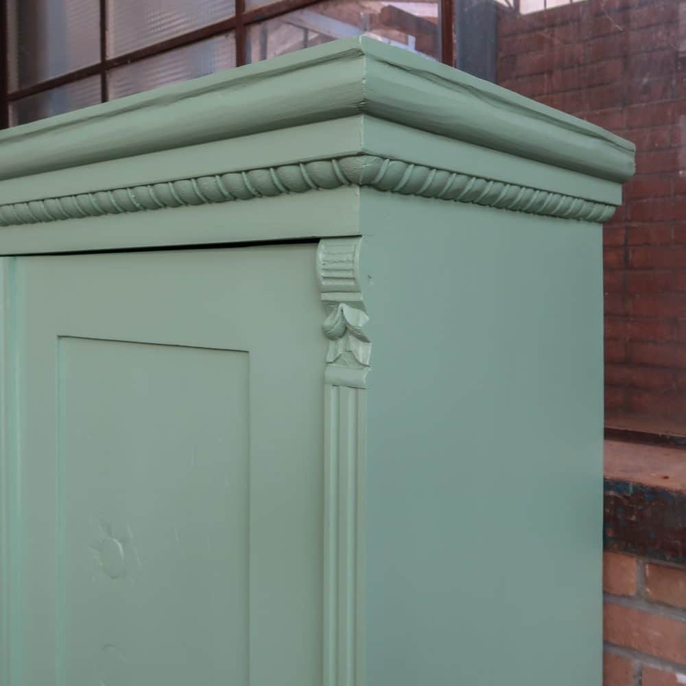 Brocante groene linnenkast - Afbeelding 5