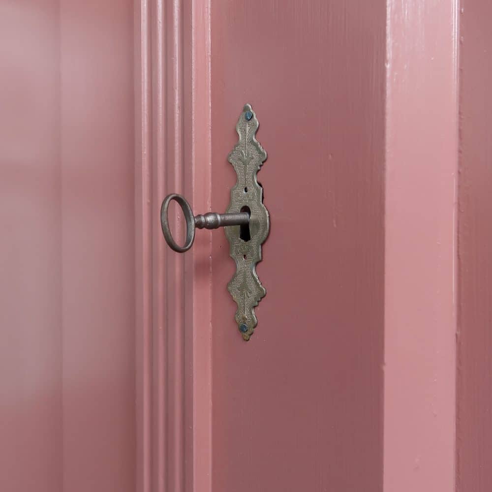 Brocante oud roze linnenkast - Afbeelding 7
