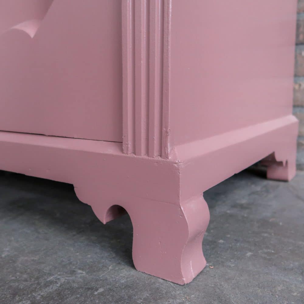 Brocante oud roze linnenkast - Afbeelding 8