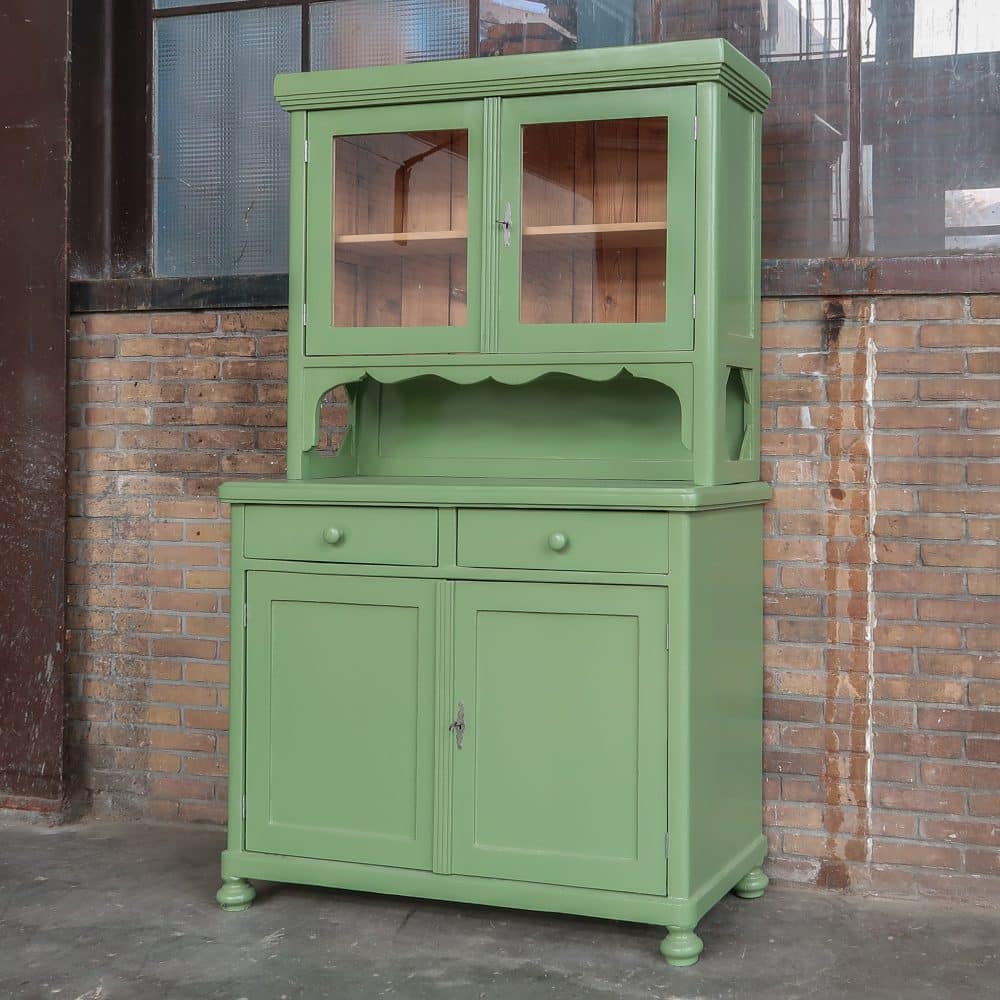 Groene brocante buffetkast - Afbeelding 2