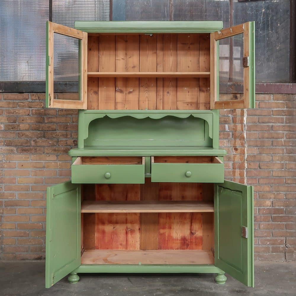 Groene brocante buffetkast - Afbeelding 3