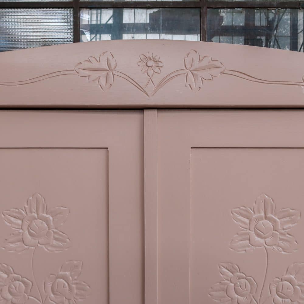 Brocante bleek roze linnenkast - Afbeelding 5